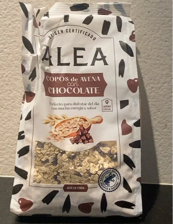 Copos de avena con chocolate