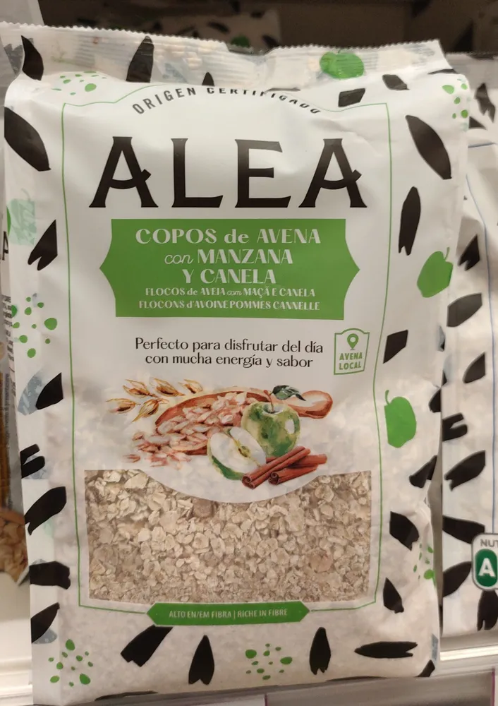 Copos de avena  con manzana y canela imp
