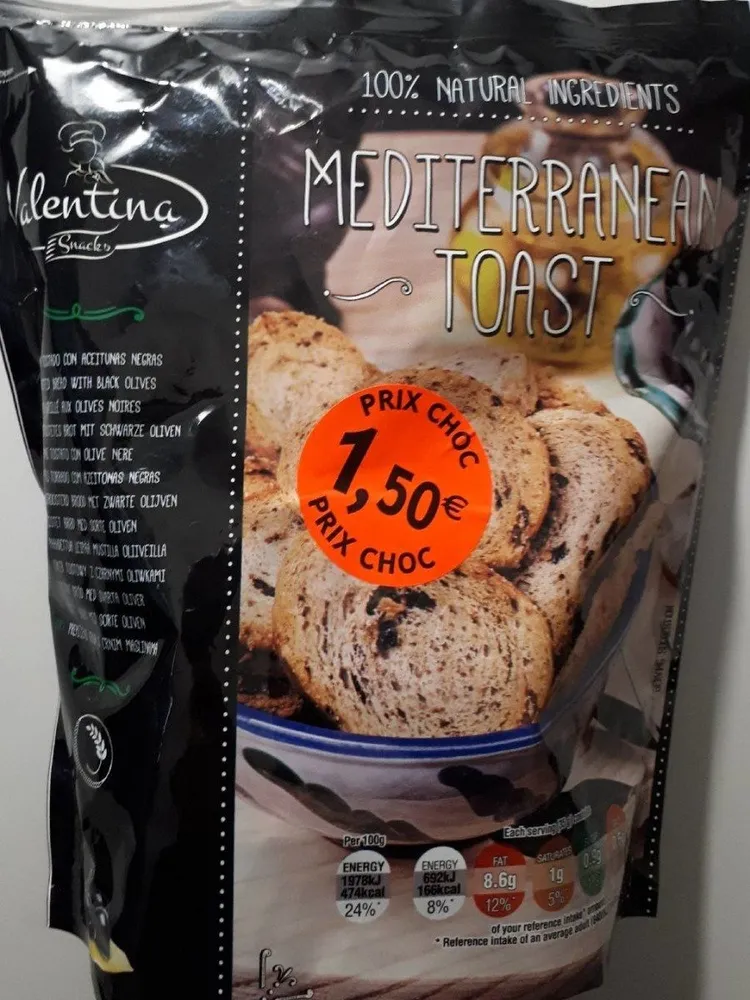 Valentina Mediterranean Toast Black Olives