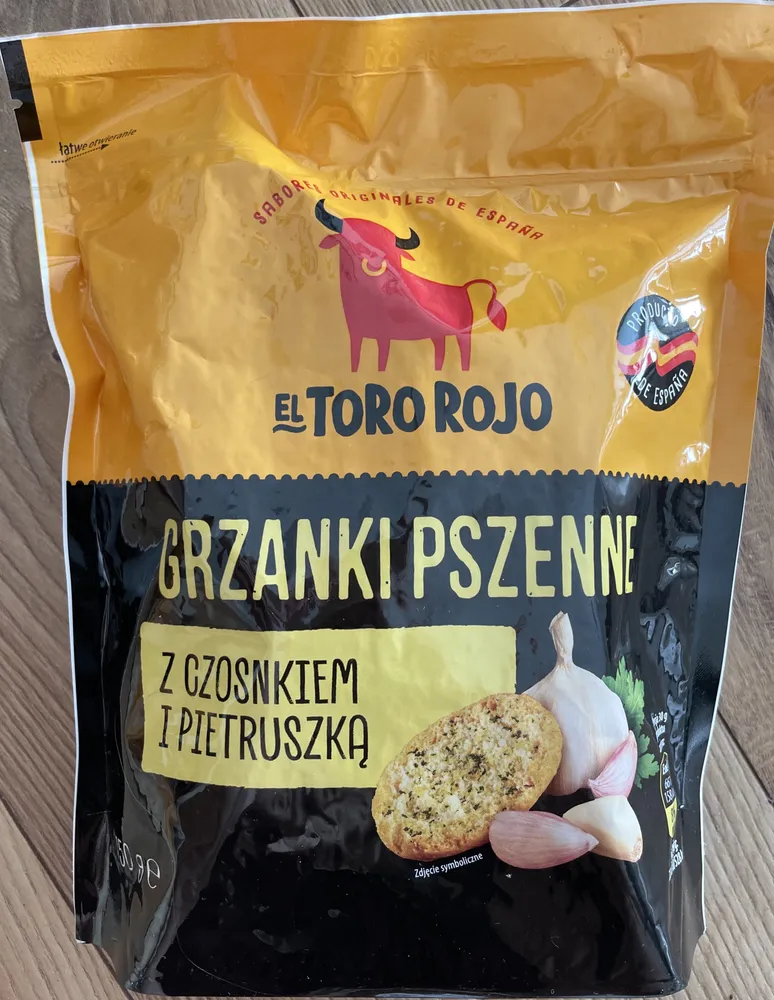 Grzanki pszenne z czosnkiem i pietruszką