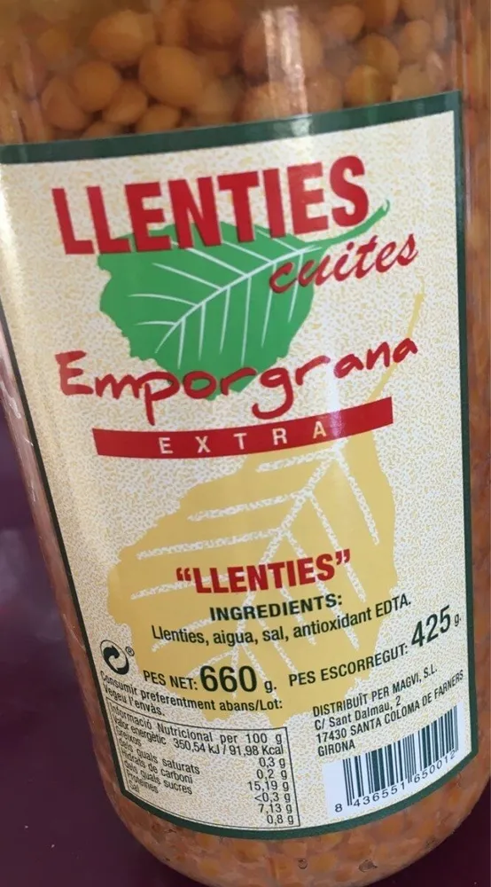 Llenties cuites