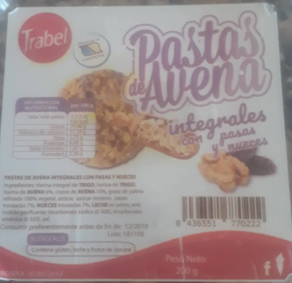 Pastas de avena