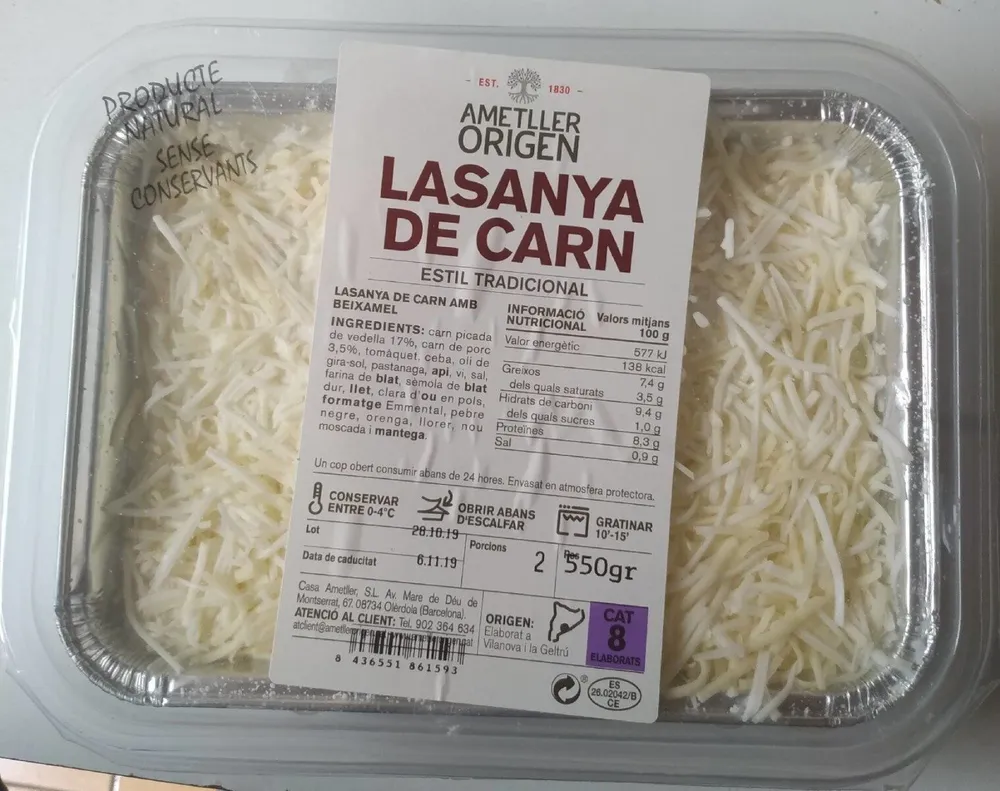 Lasanya de carn