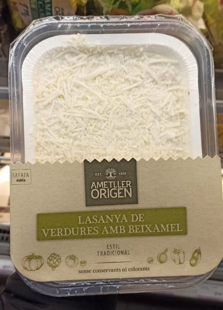 Lasaña de verduras con bechamel