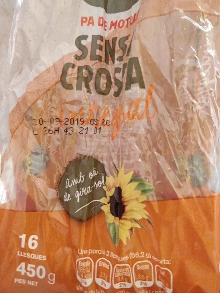 Pa de motlle sense crosta integral
