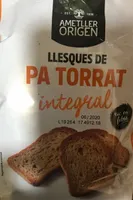 Llesques de pa torrat integral