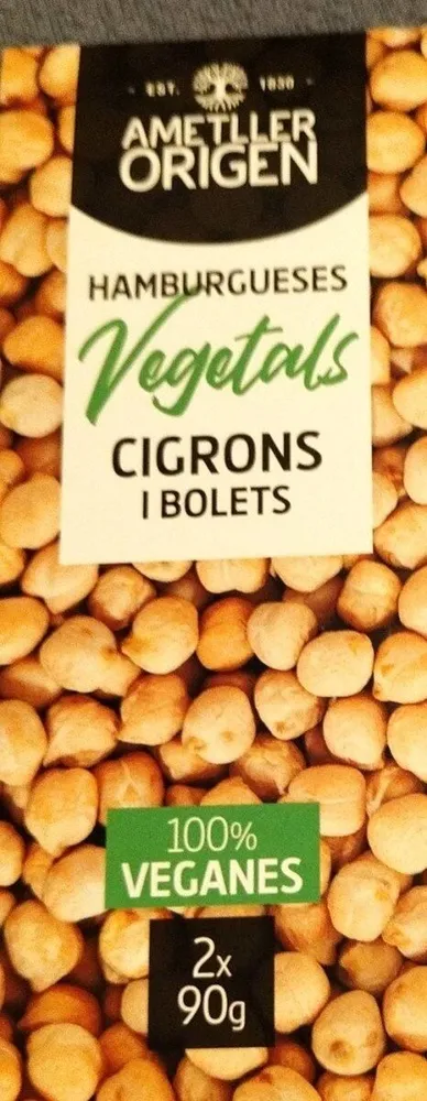 Hamburguesas vegetales cigrons i bolets