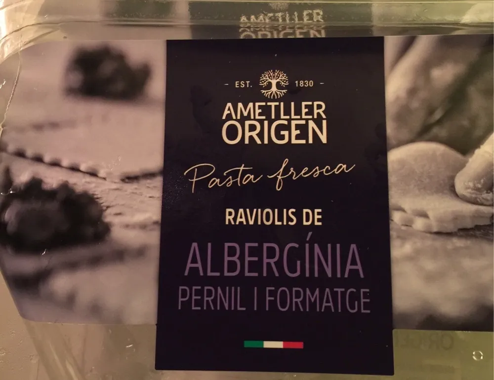 Pasta Fresca Raviolis d'albergínia