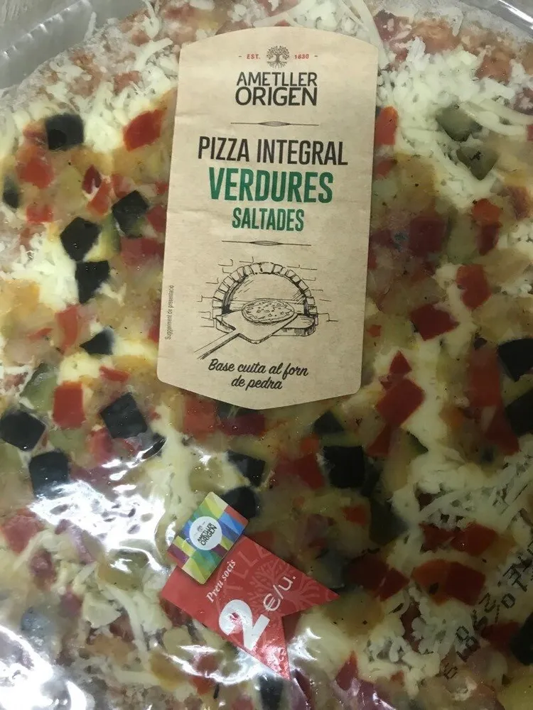 Pizza integral verdures saltades