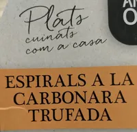 Espirals a la carbonara trufada