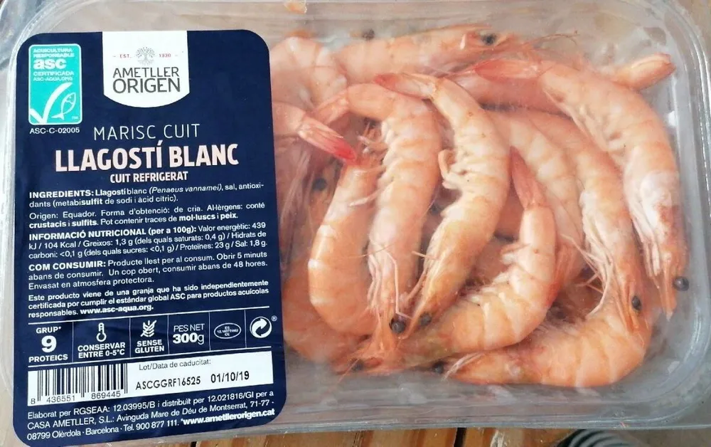 Llagostí blanc cuit refrigerat