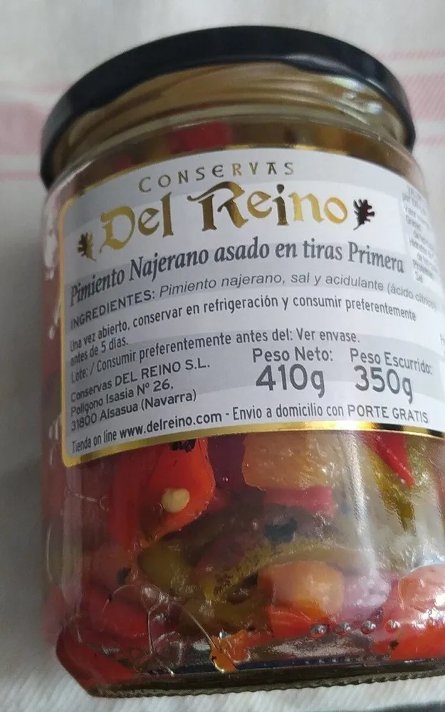 Pimiento najerano asado en tieas