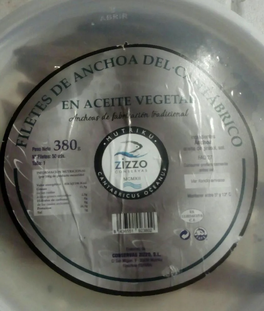 Filetes de anchoa del cantabrico