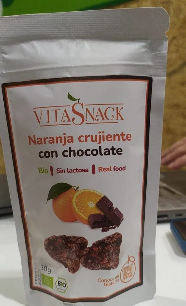 Naranja crujiente con chocolate