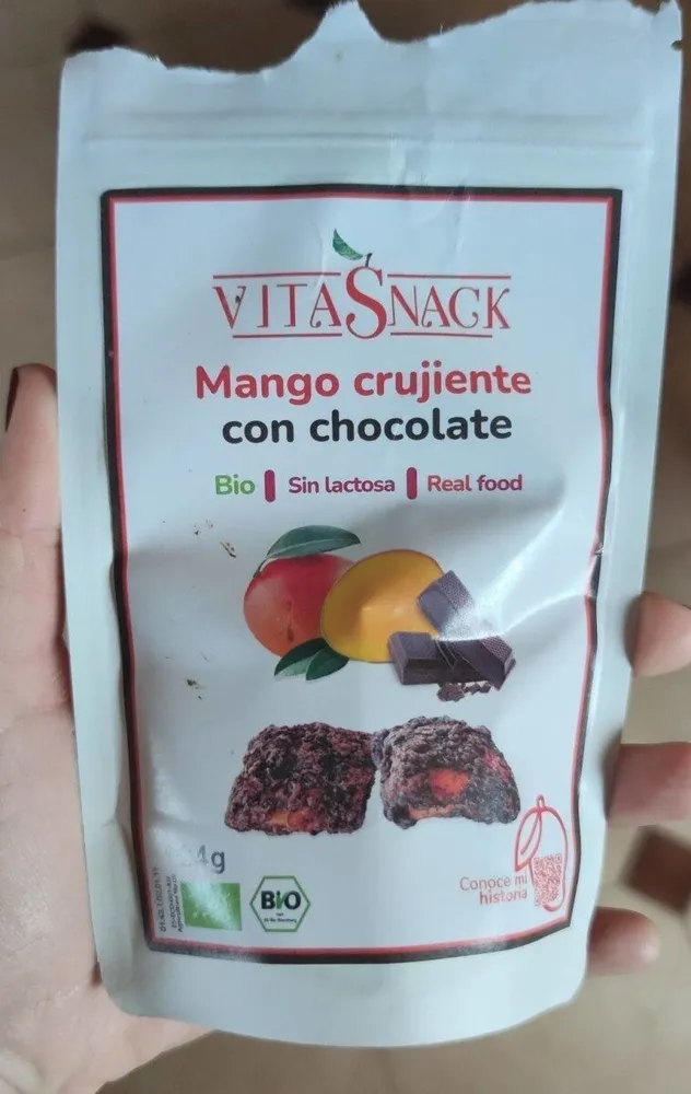 Mango crujiente con chocolate