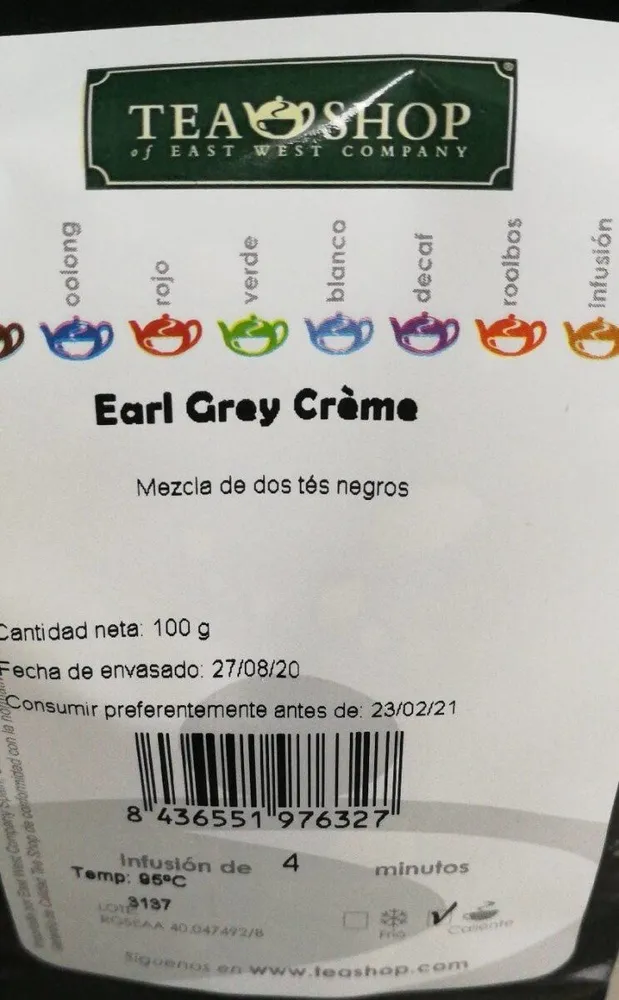 Te Earl Grey creme