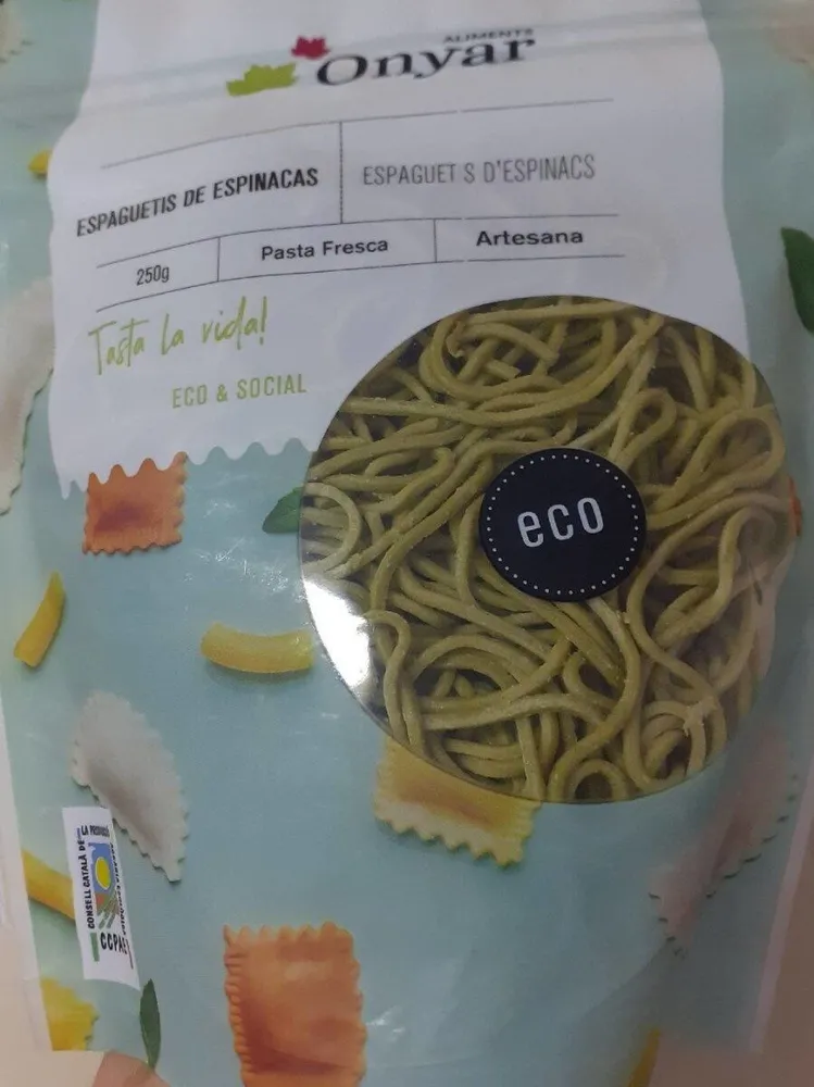 Espagueti de espinacas