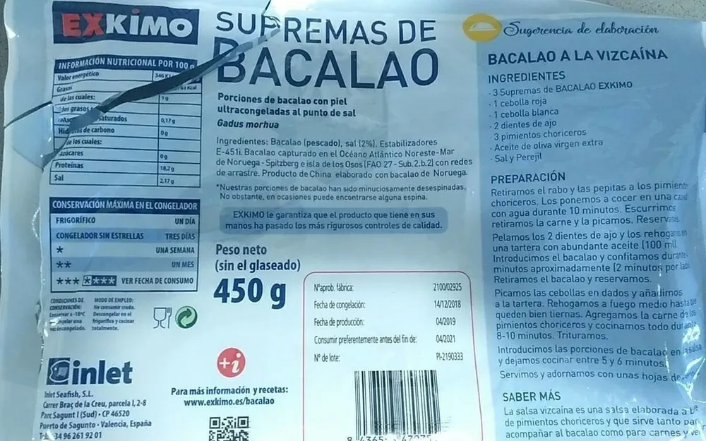 supremas de bacalao