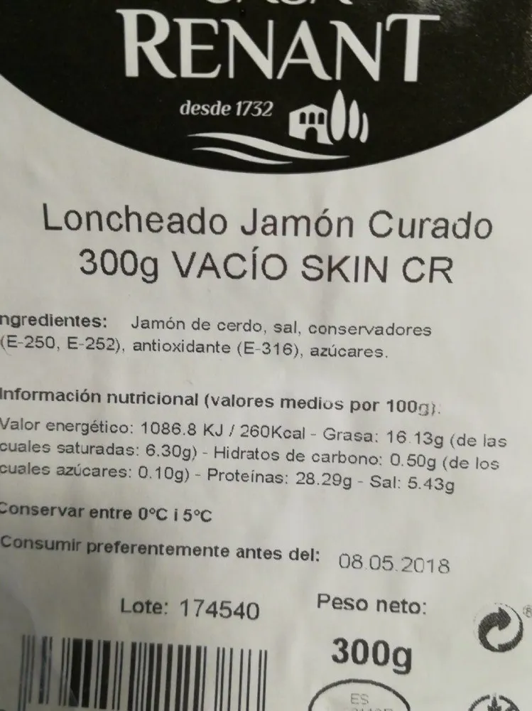 Jambon crue