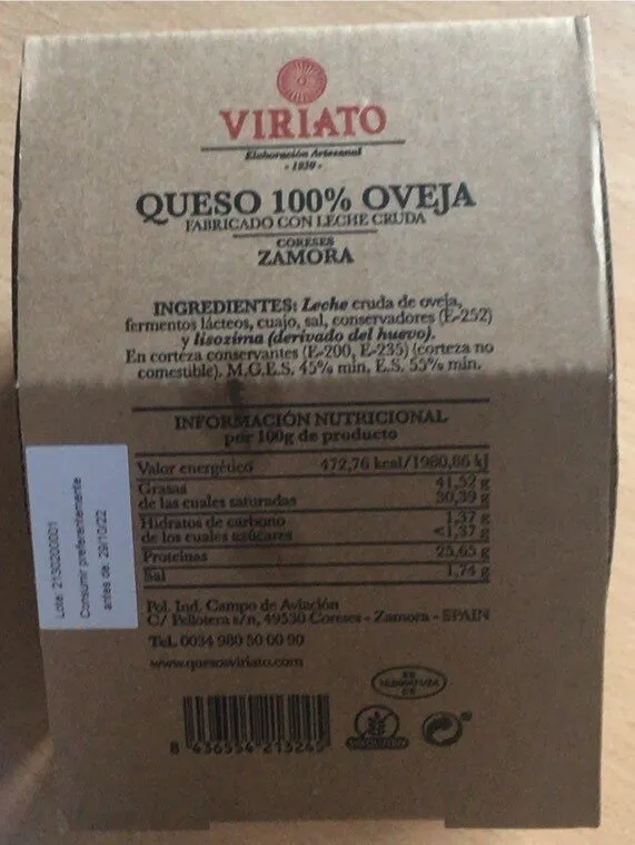 Queso 100% oveja Zamora