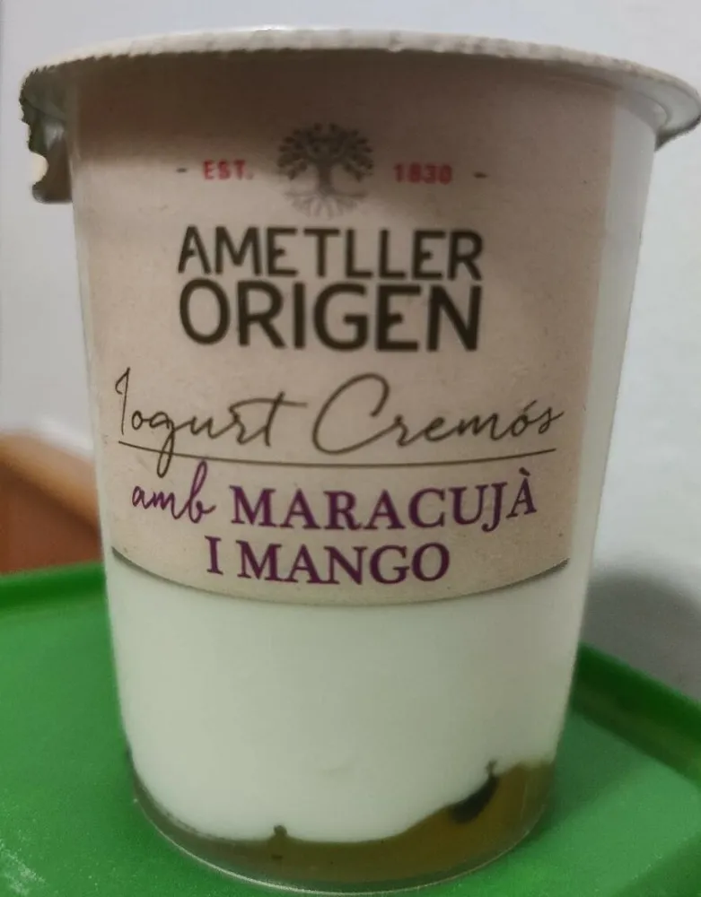 Iogurt cremos amb maracuja i mango