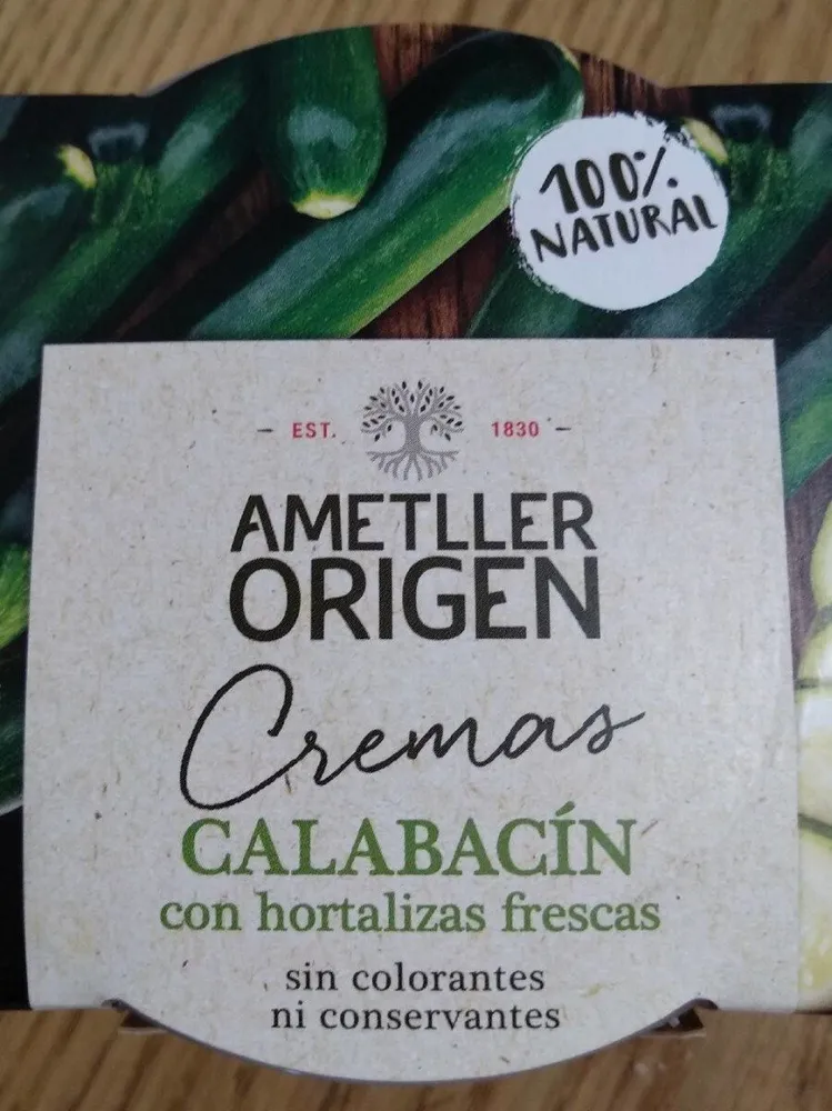 Crema calabacín Ametller Origen