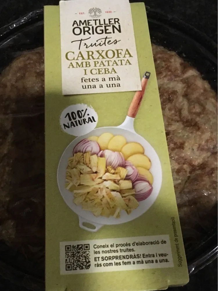 Tortilla alcachofa con patata y cebolla