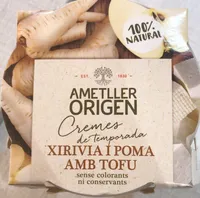 Crema de xirivia i poma amb tofu
