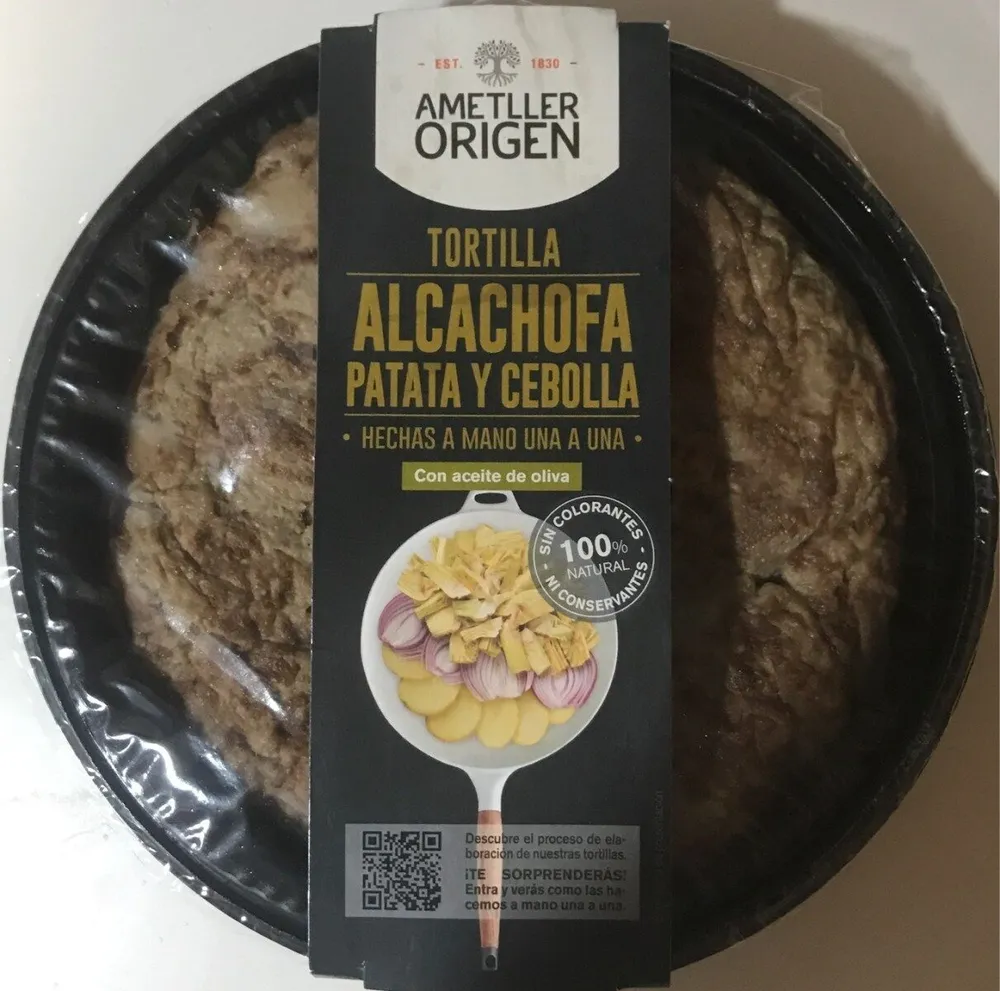 Tortilla de alcachofa, patata y cebolla