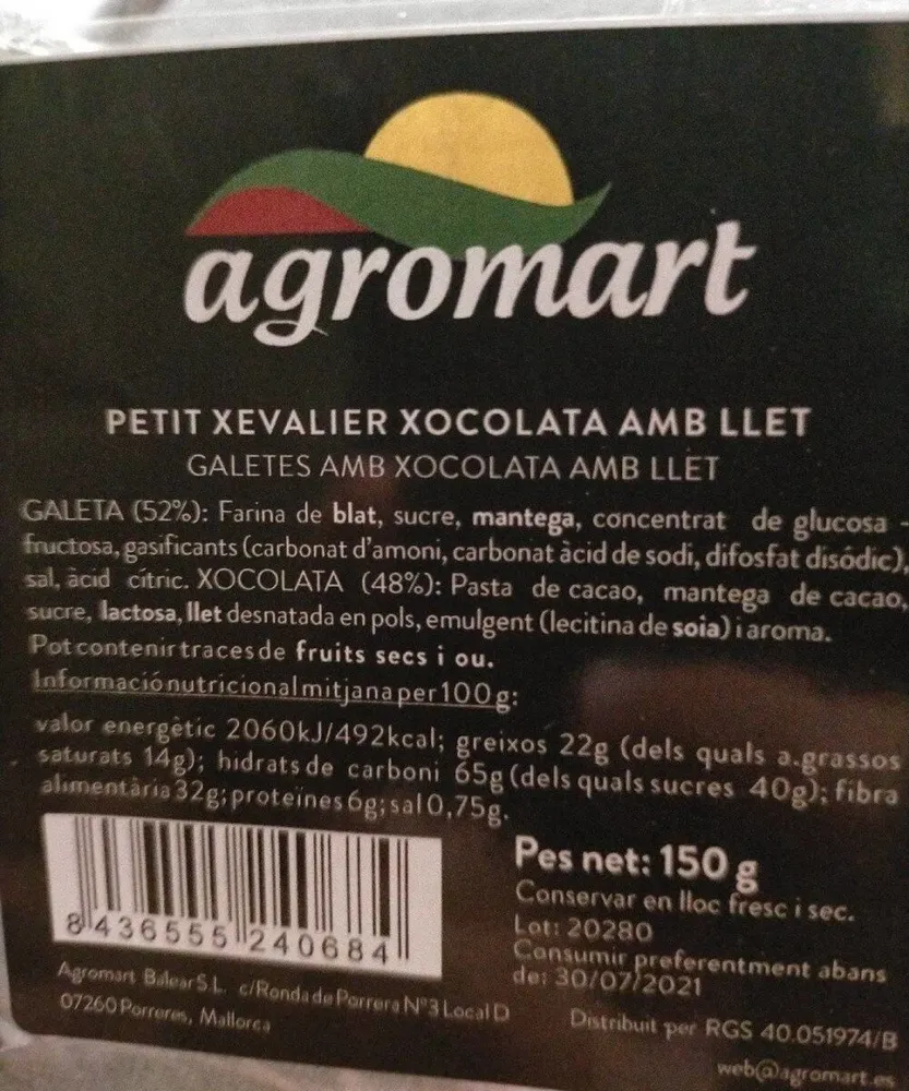 Petit xevalier xocolata amb llet