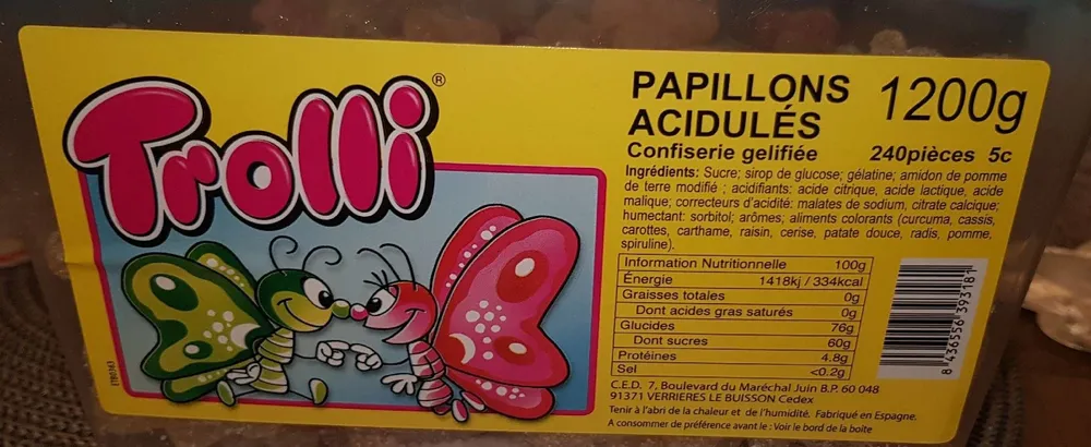 Papillons acidulés