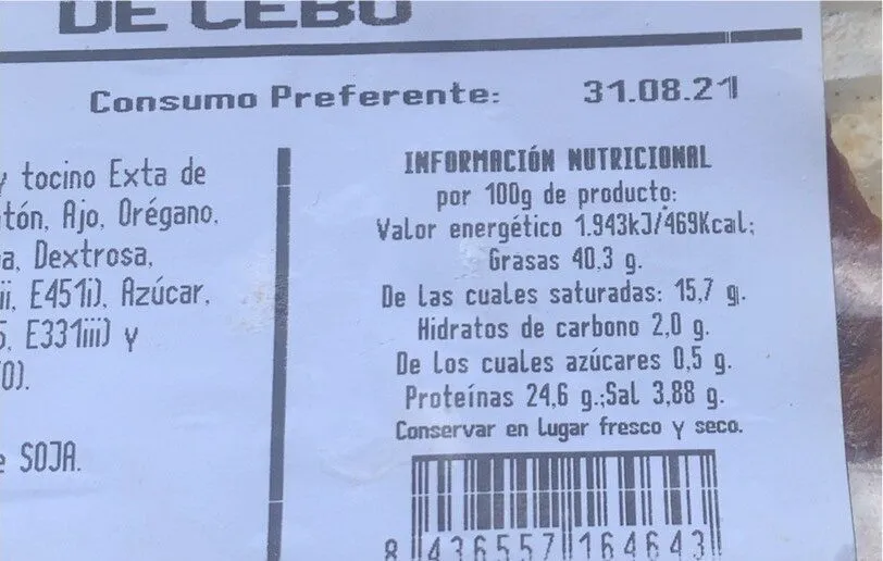 Chorizo iberico de cebo