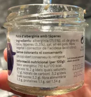Paté d'albergínia amb tàperes