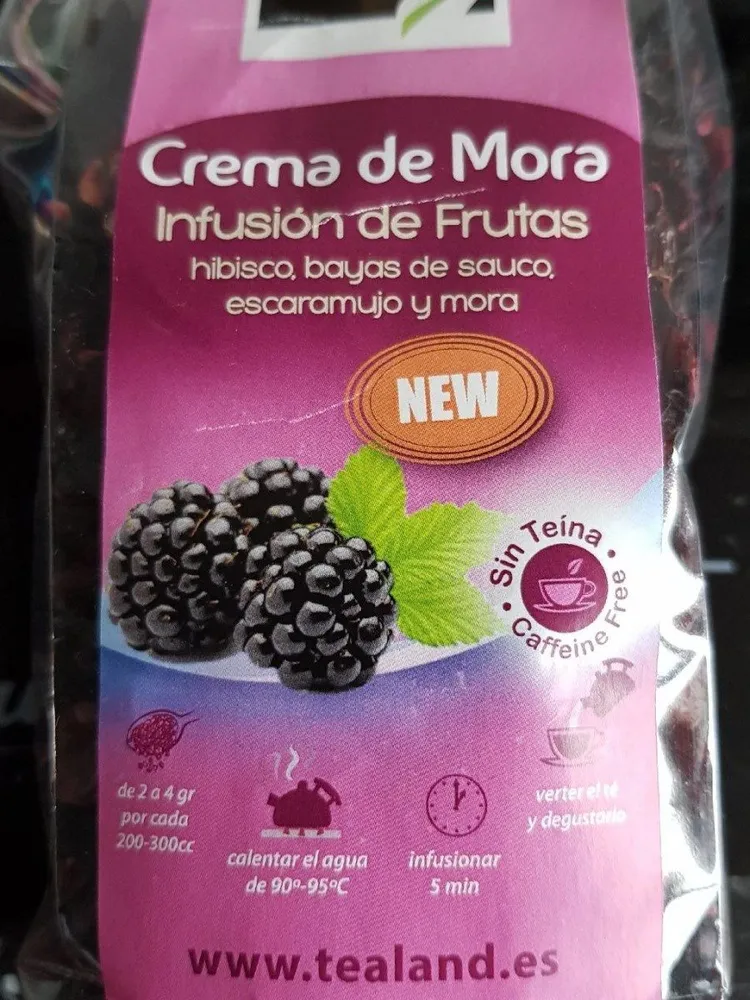 Infusion de frutas  crema  de mora