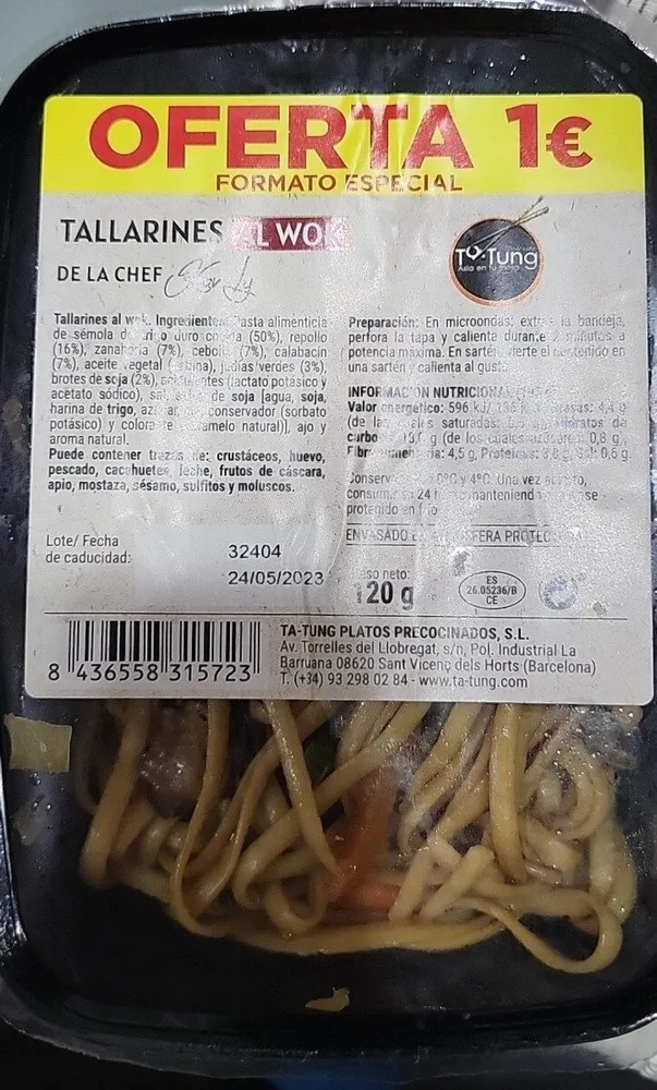 Tallarines al wok