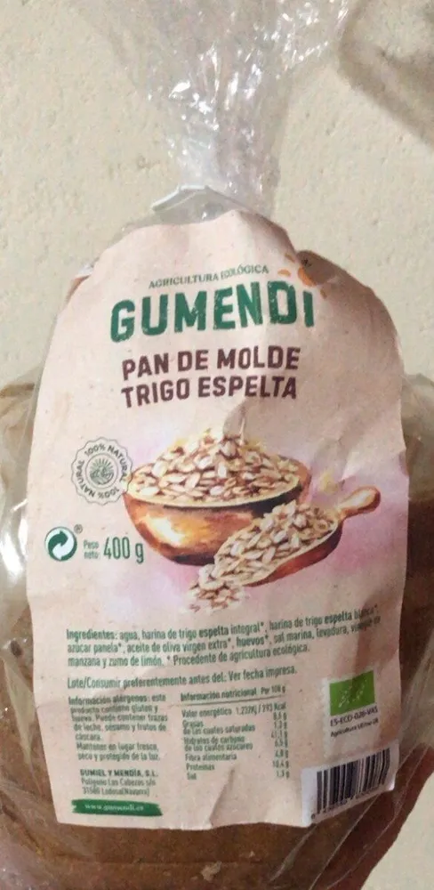 Pan de molde trigo espelta