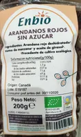 Arándanos rojos sin azúcar