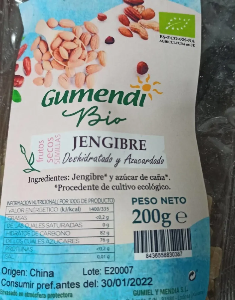Jengibre deshidratado