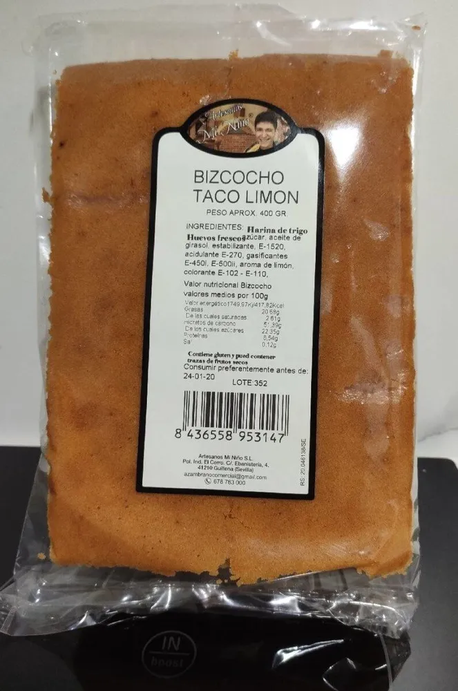 Bizcocho taco limón