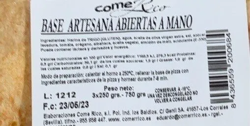 Base de pizza artesana