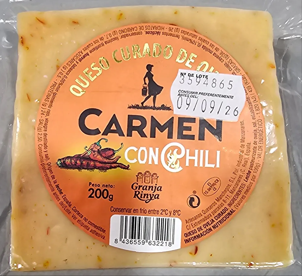 Queso curado de oveja con chili