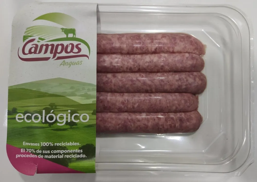 Salchichas frescas de cerdo de producción ecológica