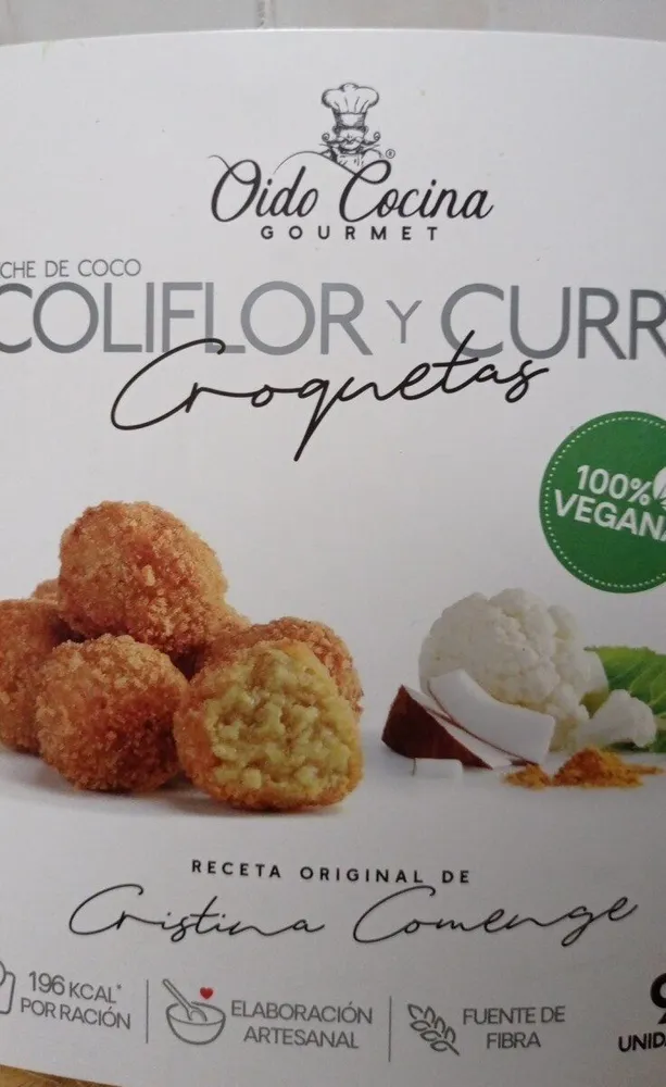 Croquetas leche de coco coliflor y curry