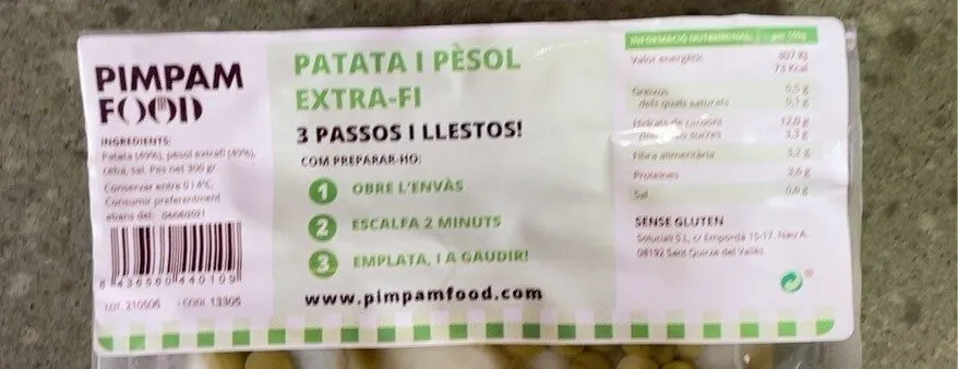 Patata i pesol extra-fi