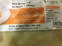 Base de tortilla de patata y cebolla