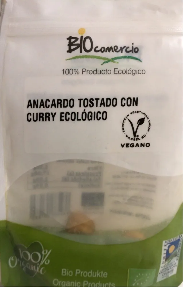 Anacardo tostado con curry ecologico