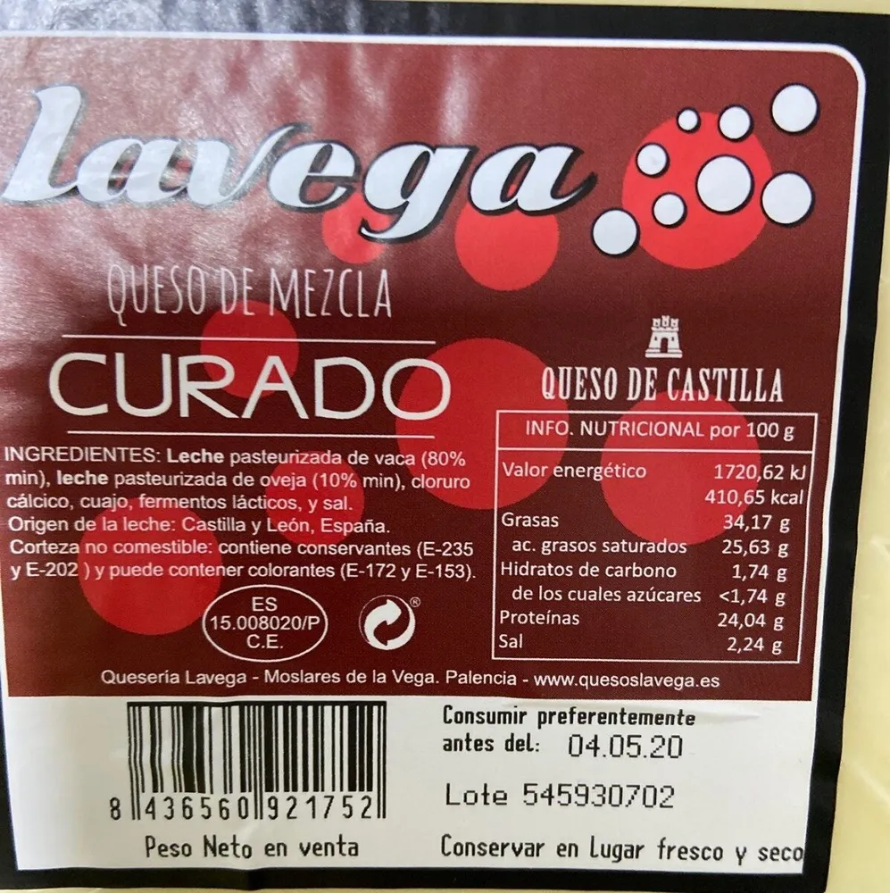Quesos la vega curado