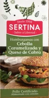 Hamburguesas de pollo, cebolla caramelizada y queso de cabra