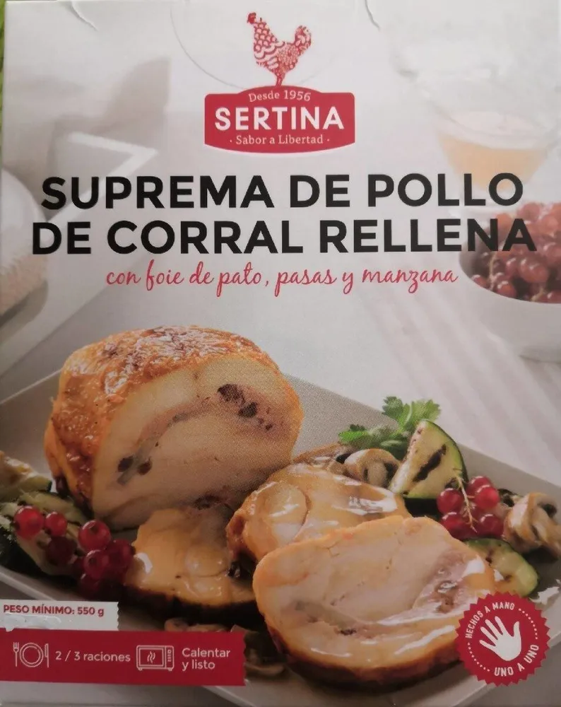 Suprema de pollo de corral rellena (con foie)