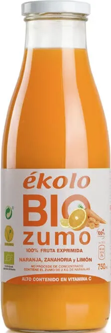 Ekolo bio pur jus orange et carottes chez Leclerc